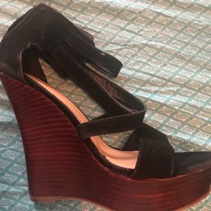 black suede wedges. just fab